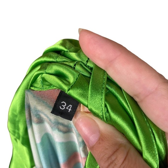 Sportalm Kitzbuhel Jasmin Coral Reef Abstract Tropical Plunge Sheath Dress SZ 6 - Picture 10 of 10